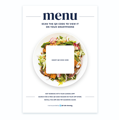 Free template of QR Code poster for restaurant menu