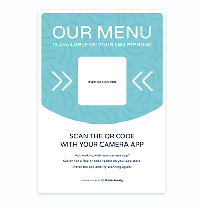 Free template of QR Code flyer for restaurant menu with scan instructions