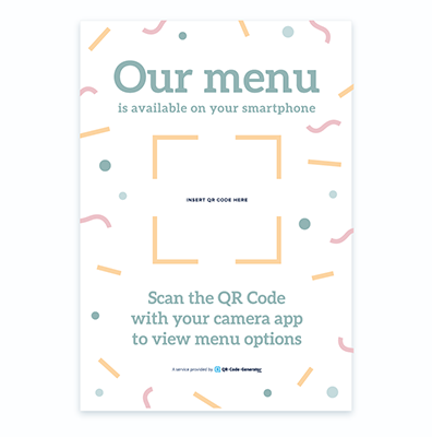 Free template of QR Code for menu