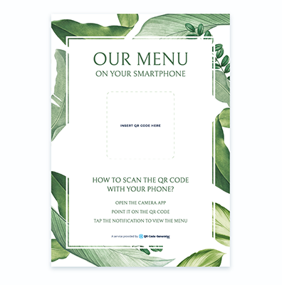 Free template for restaurants to replace menu with QR Code