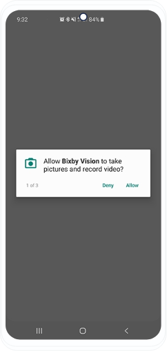 Allow Bixby Vision to take pictures