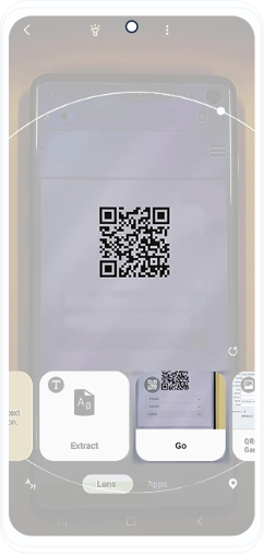 Use the camera to scan and view a QR Code's content