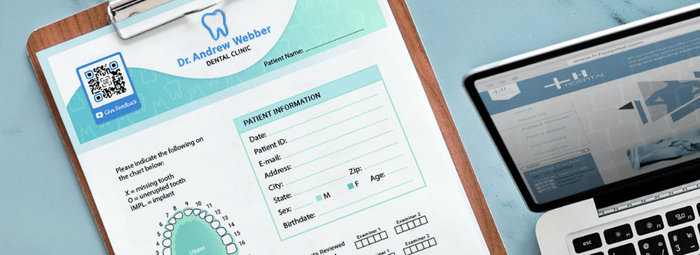 QR Code on a patient registration forms