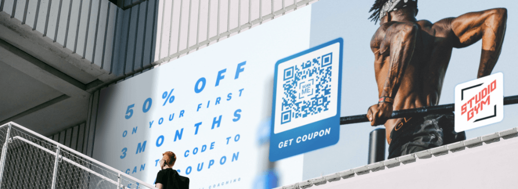 QR Code on a billboard for a gym