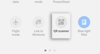 Swipe down your phone to pull up Quick Settings and select QR scanner.