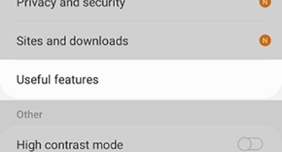 In Settings, select Useful Features.
