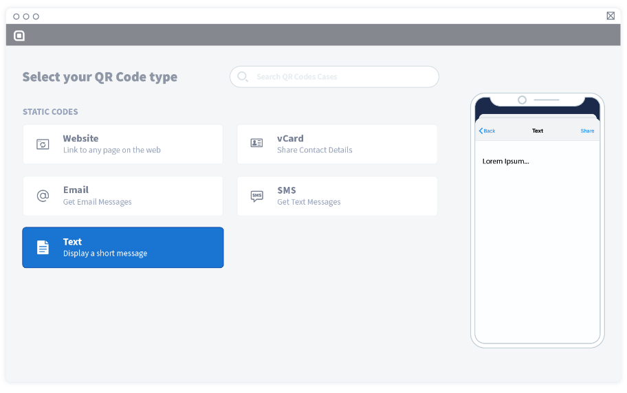 Under Static Codes, choose Plain Text