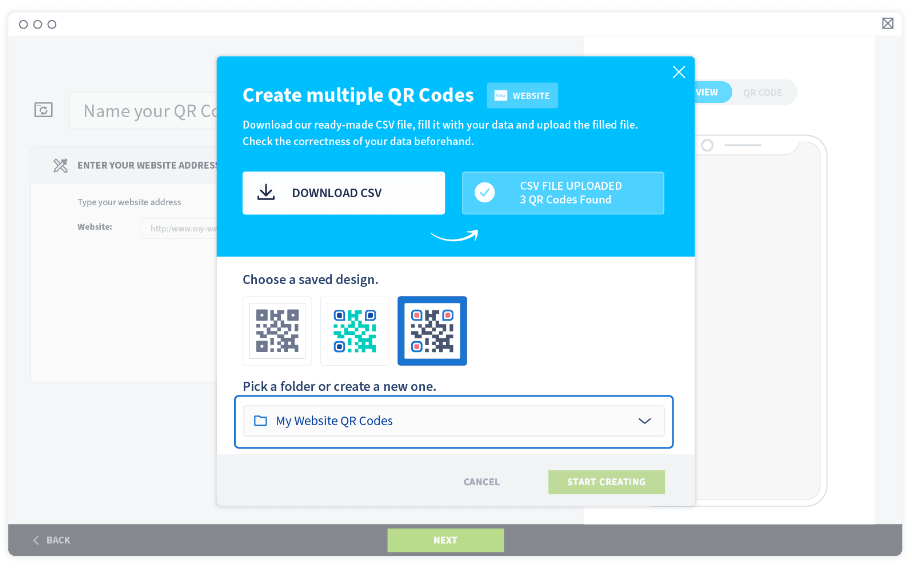 If there are no warning errors, proceed with creating a folder and choose a saved design