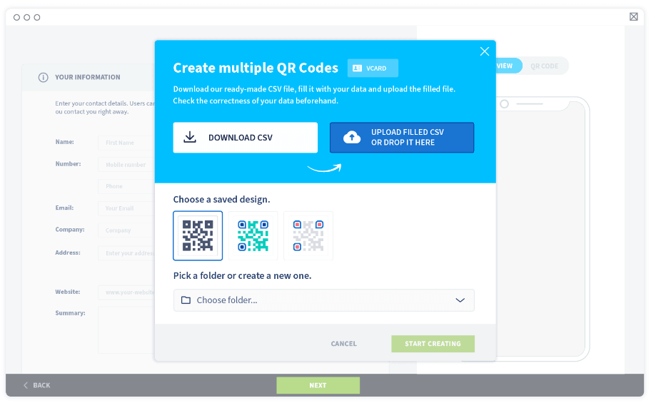 vCard QR Code cannot be edited after it's generated so ensure all the website addresses are accurate and valid