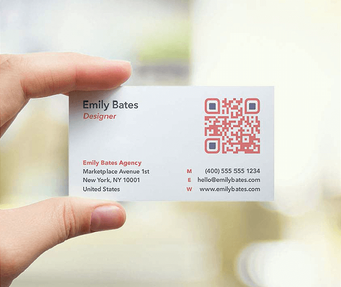 professional business card with qr code photo
