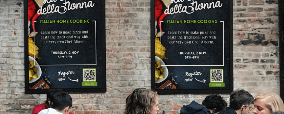 Registration QR Code idea to sign up for an event at a restaurant