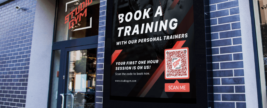 Registration using QR Code at a fitness studio